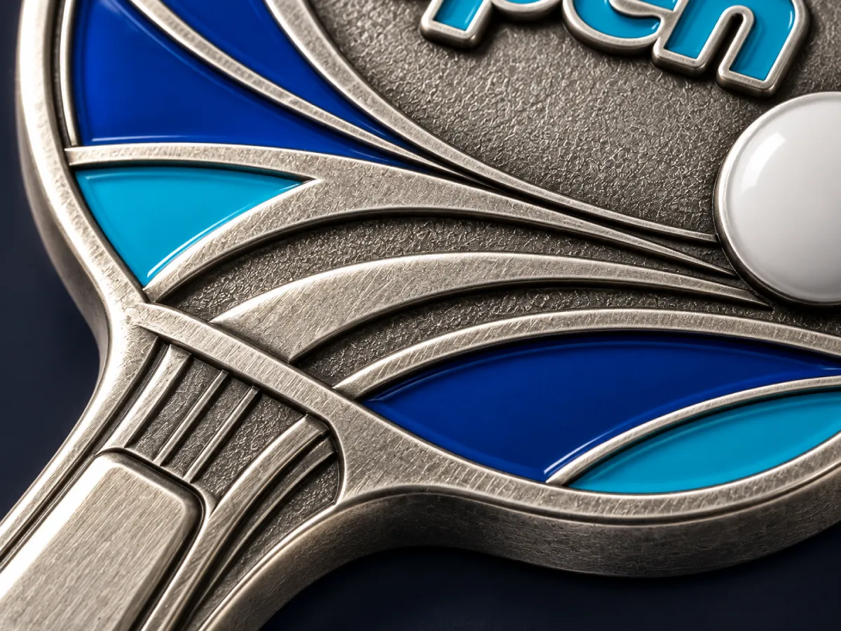Macro of the medal surface: enamel fields, metal lines and the textured background